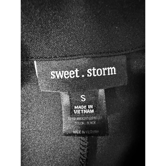 Sweet Storm Black Sleeveless Blazer Dress Lace Trim Double Breasted Small BB3CAV - Picture 8 of 15